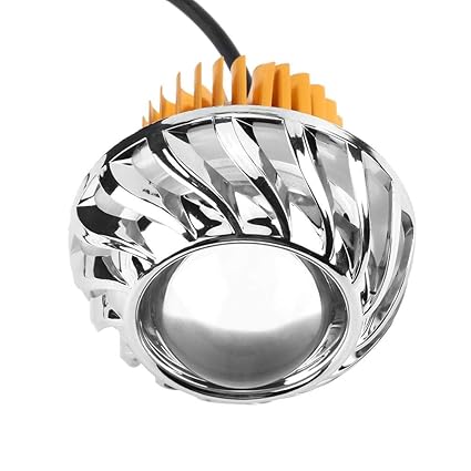 Akozon 12V Motocicleta Faro 1200LM LED Lente Proyector Rojo ...