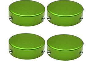 AYCRIT AYCRIT Footswitch Topper Metal Buttons with 3 Set Screws and Rubber Insert for Normal 3/8" 10mm Guitar Effect Pedal Foot Switch, Green 4pcs