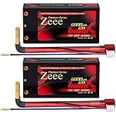 Zeee Premium Series 2S Shorty Lipo Battery 6000mAh 7.6V 120C Hard Case with 4mm Bullet to T Connector High Voltage Battery fo