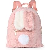 Lanpet Cute Plush Rabbit Ears Backpack for Teen Girls Fluffy Fuzzy Kawaii Shoulder Bag Handbags School Bag Satchel,Pink