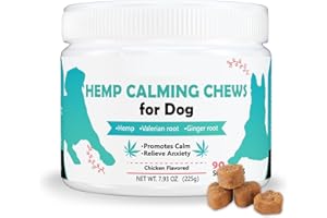 TEKOLA Hemp Calming Chews for Dogs Anxiety Relief Dog Calming Chews Natural Ingredients Dog Calming Aid with Separation, Barking and Sleeping, Promote Relaxation, Reduce Stress (Chicken Flavor)