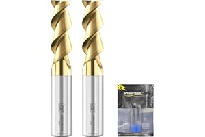 SPEED TIGER Carbide Square Nose End Mill with ZrN Coating - 2 Flute - IAE5-1/4 2T-ZrN (2 Pieces, 1/4")- for Milling Aluminum Applications – Mill Bits Sets for DIYers & Professionals