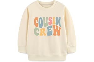 Sineeko Cousin Crew Sweatshirt for Toddler Boys Girls Cousin Matching Outfits Shirt Fall Winter Vacation Tops 2-7Year