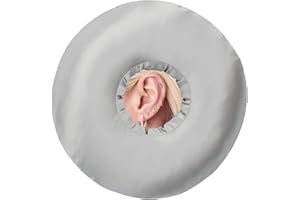 BNRENDLES Satin Ear Piercing Pillow for Side Sleepers Silky Piercing Pillows with Ear Hole Support Head Ear Pain Sore Relief Pressure Sore Cushion Guard Silver Gray