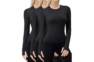 SPVISE Women's Seamless Workout Tops Sun Protection UPF 50+ Long Sleeve Compression Shirts Cool Dry Hiking Top with Thumbhole