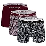 Natural Feelings Men's Underwear Christmas Gift Seamless Cotton Boxer Brief,Multicolour, Pack of 3 Size XL