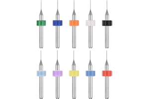 PATIKIL 10 Pack 0.4mm Micro Drill Bits 1/8" Shank Carbide Tungsten Steel 135° Mini Small Bits Print Circuit Board Drilling To