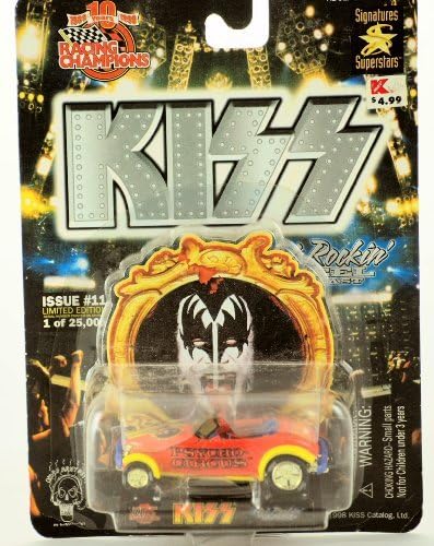 KISS - 1999 - Racing Champions - Hot Rockin' - KISS Gene Simmons Hot Rod - Issue #11 - 1 of 25,000 - Psycho Circus - w/ Base & Collector Card - RARE - New - Limited Edition - Collectible by Hot Rockin