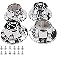 G-PLUS Chrome Wheel Hub Center Caps Compatible with Ford F150 Truck/Bronco 1980-1996, Compatible with Ford Van 1992-1996, 4x4 Front 4WD Wheel Drive (Includes 12 mounting Screws)