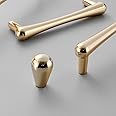 Kvosit 8Pack Gold Cabinet Knobs Luxury Dresser Knobs Shiny Gold Drawer Knobs Unique Gold Knobs for Cabinet Hardware Light Gold Knobs for Dresser Decorative Kitchen Cabinet Knob Pull Handles