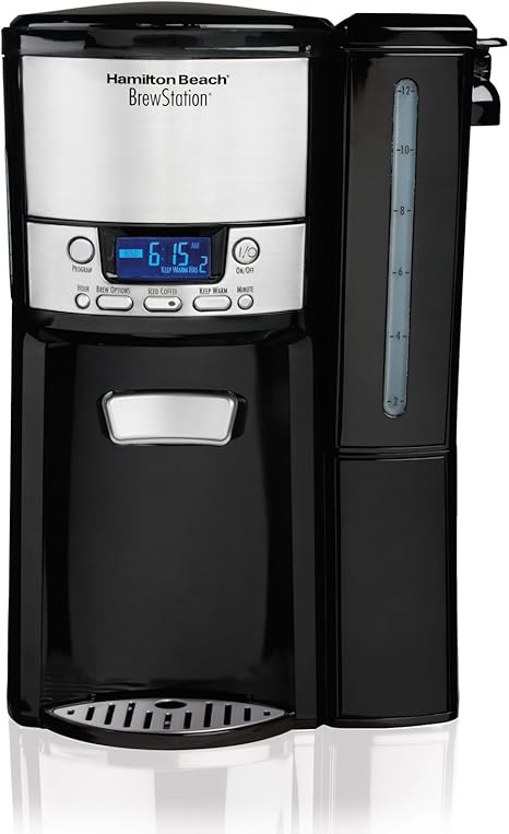 Amazon Com Hamilton Beach 12 Cup Coffee Maker Programmable Brewstation Dispensing Coffee Machine 47900 Black Removable Reservoir Drip Coffeemakers Kitchen Dining