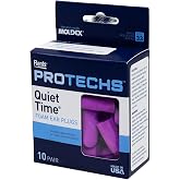 Flents Protechs Quiet Time Foam Ear Plugs, NRR 33, 10 Pair, Purple | Reusable Foam Ear Plugs for Sleeping, Snoring, Loud Noise, Traveling, Concerts, Construction, Studying, Work &amp; Shooting