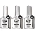 GAOY Gel Top Coat, Nail Glue Gel and Base Coat Set, 3 Pcs 16ml Clear Glossy No Wipe Combination for UV Light Cure