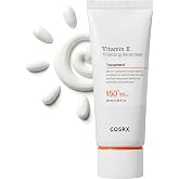 COSRX Vitamin E Sunscreen SPF 50, Natural Glow, for Oily Skin, 1.69 fl oz | Hydrating Face Sunscreen, Lightweight, Non-Sticky, No White Cast, Beach Essentials, Travel Essentials, Korean Skincare