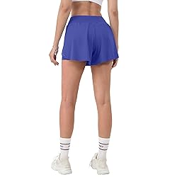 Aurefin Women's 2 in 1 Flowy Running Shorts High