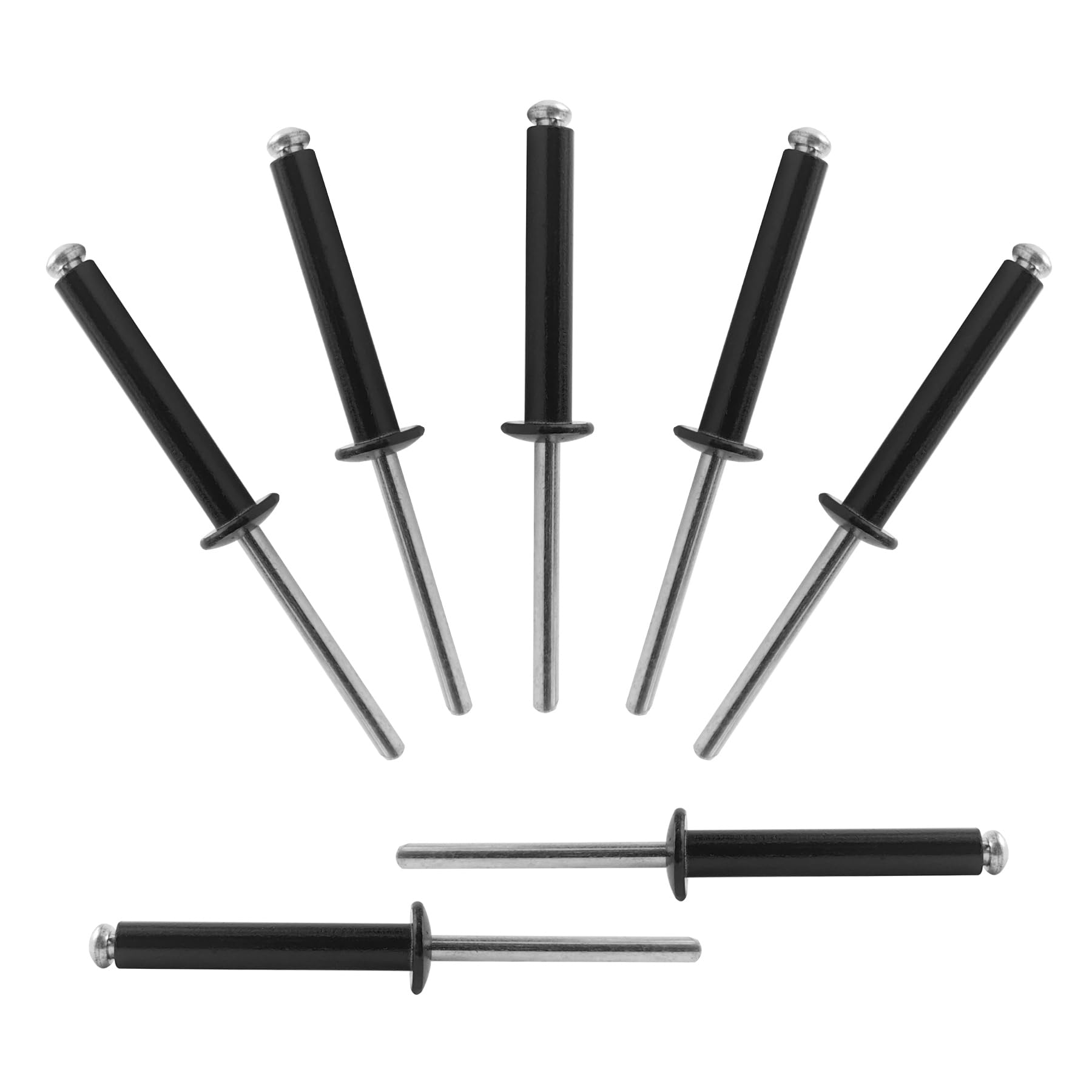 Photo 1 of ALLCLEAN 100 Pcs 3/16" x 1-3/16" Black Aluminum Blind Rivets,4.8 x 30mm Pop Rivets,Aluminum Grip and Steel Mandrel