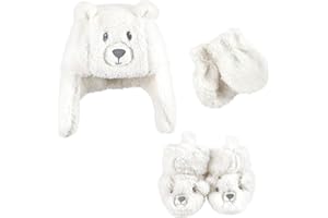 Hudson Baby Girls' Trapper Hat, Mitten and Bootie Set