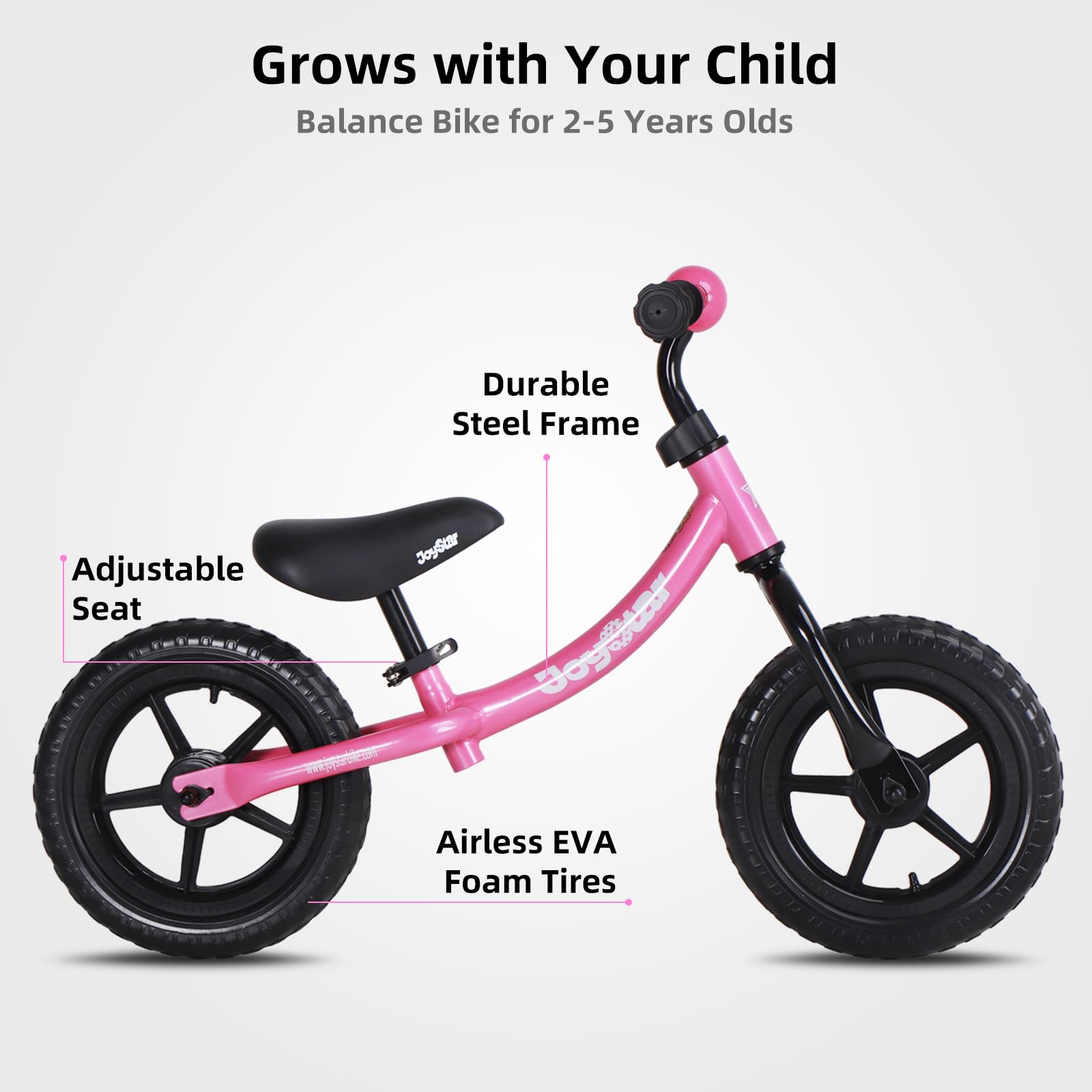 JOYSTAR Toddler Balance Bike 2 Year Old, Age 18 Months to 5 Years Old, No Pedal Bike with Adjustable Handlebar and Seat, Gift for 2-4 Boys Girls