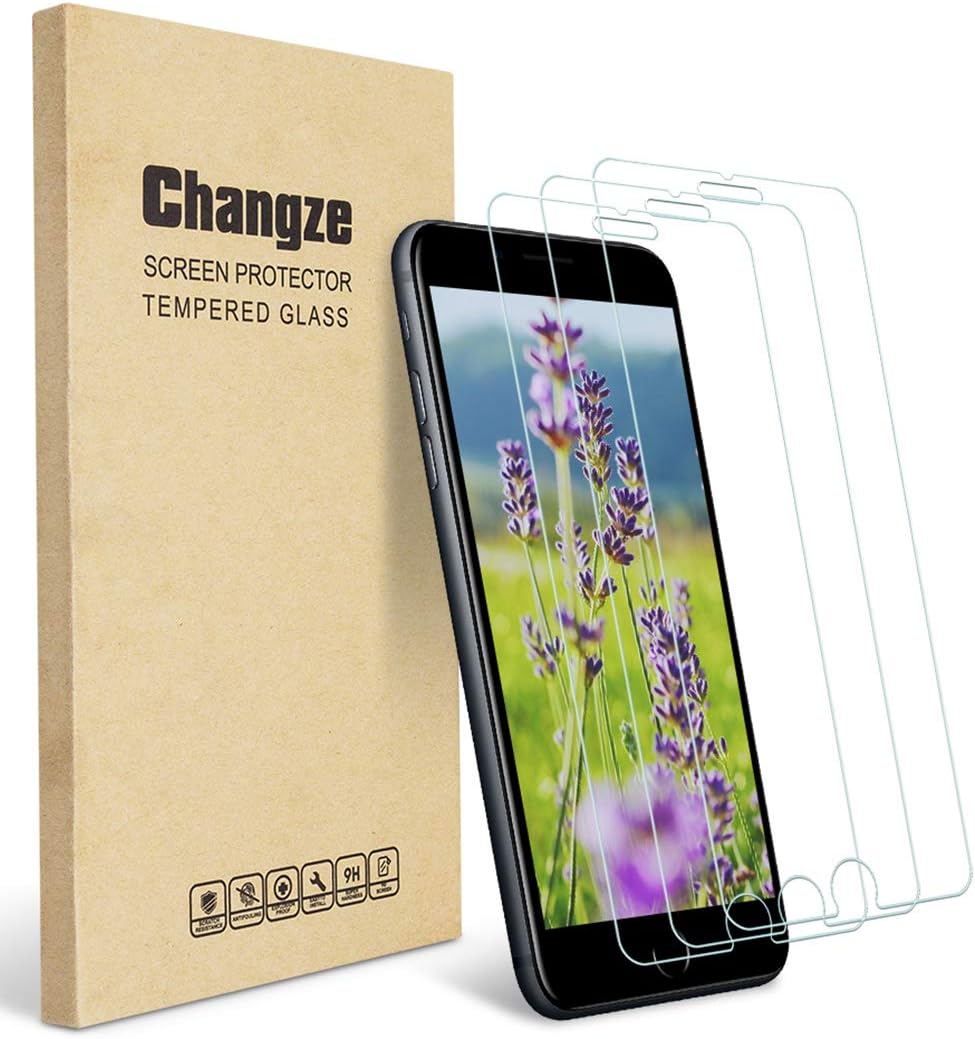 Changze Screen Protector for Iphone 6 Plus 6s Plus 7 Plus 8 Plus (5.5inch), 9H HardnessTempered Glass Film Resist Scratch and Fingerprint, Pack of 3.