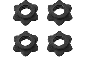 GEZICHTA 4pcs Spinlock Collars,1 Inch Standard Dumbbell Hex Nut Dumbbell Rod Nut Barbell Screw Collarfor Barbells Bars Training Sports(black)