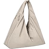 Extolove Slouchy Tote Bag Multipockets Nylon Purse Large Hobo Bags for Women Solid Color Crescent Handbag
