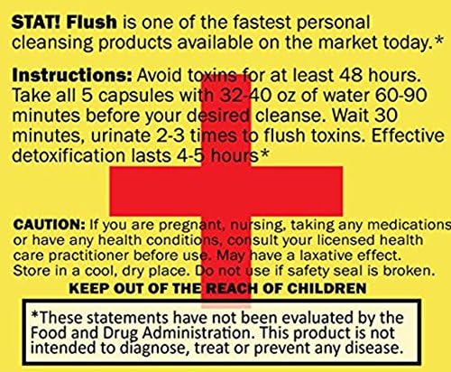 10 Pack - Stat! Flush 5 Capsules 400 Mg Each with Free Im Baked Bro and Doob Tubes Sticker