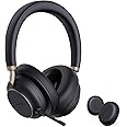 Yealink BH76 Plus UC Wireless Headset for Work, Bluetooth Headsets with Microphone Active Noise Cancelling, Retractable Mic Arm, ANC Business Headsets for Teams Zoom Meeting Call, Switchable Earpads