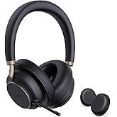 Yealink BH76 Plus UC Wireless Headset for Work, Bluetooth Headsets with Microphone Active Noise Cancelling, Retractable Mic Arm, ANC Business Headsets for Teams Zoom Meeting Call, Switchable Earpads