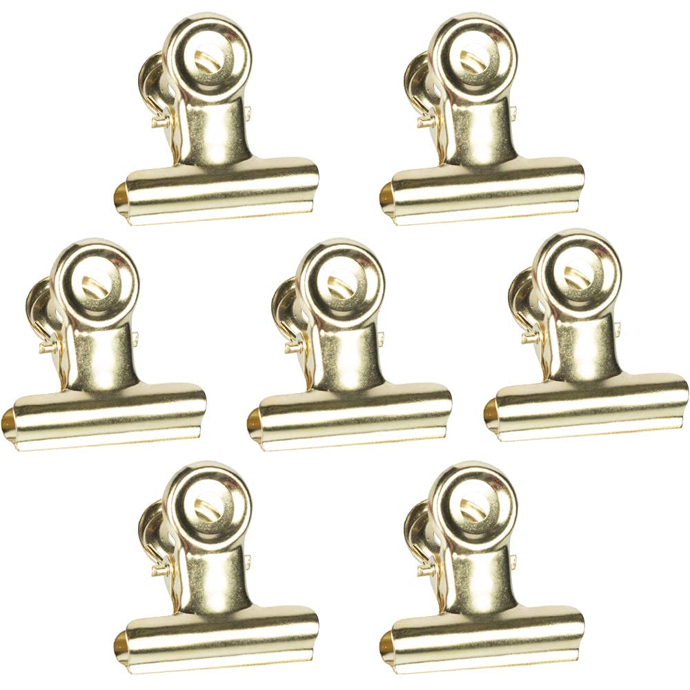 JAM PAPER Bulldog Clips - Medium - 31mm - Gold - 15/Pack