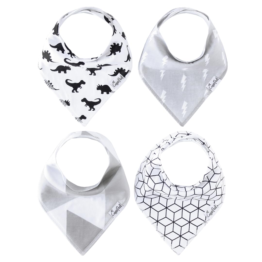 Copper Pearl Baby Bandana Bibs for Drooling and Teething 4 Pack Gift Set "Wild"