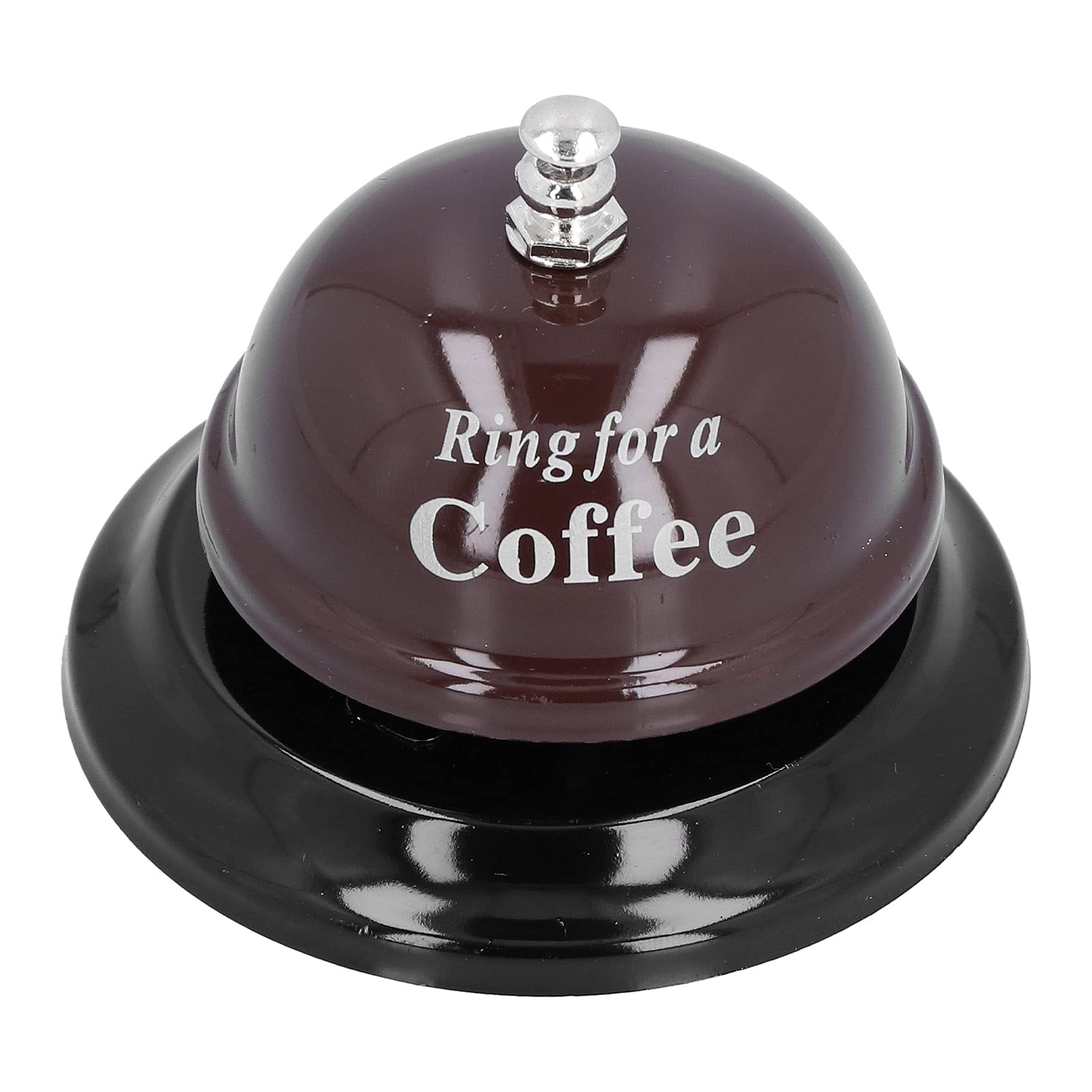 Large call bells, 3 inch diameter, chrome finish, all metal frame, desk bell for hotels, schools, restaurants, reception areas(Nero)