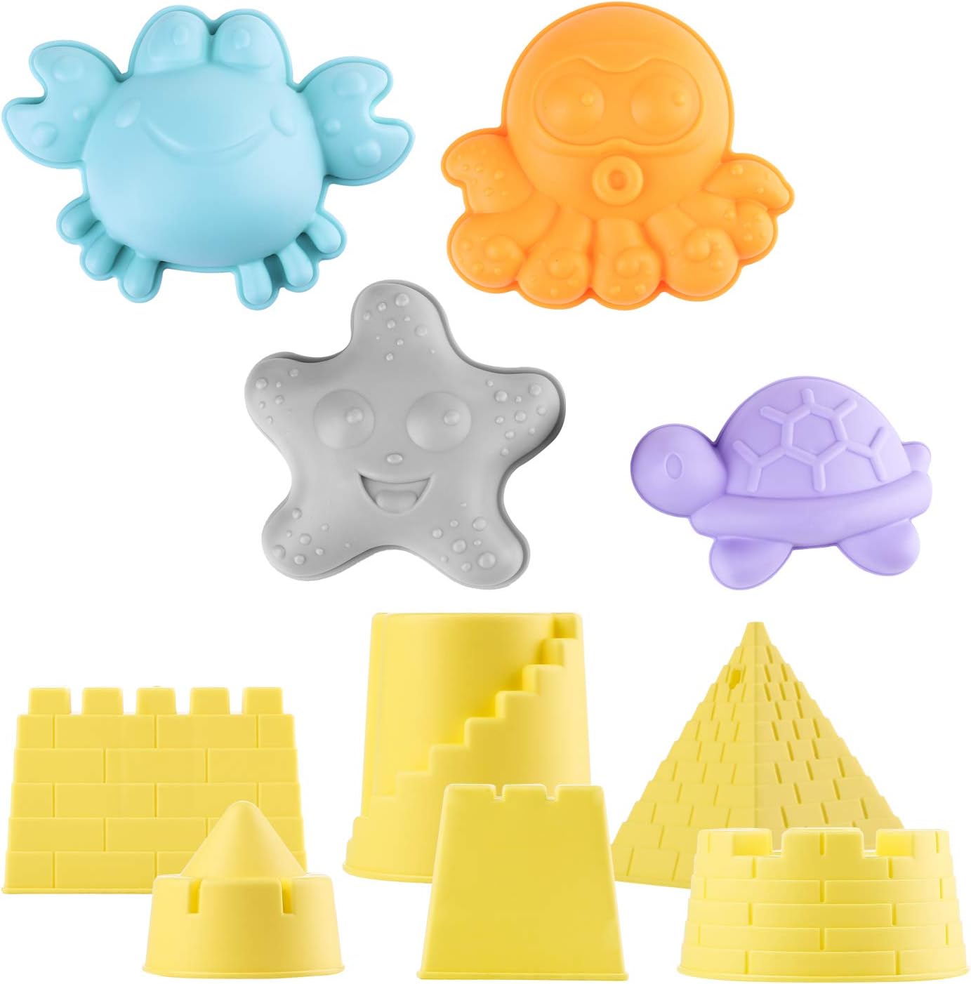 balnore Beach Toys with 20 Pieces Mesh Bag with Pail Car Animals Castle and Other Tools Kit Macaron Sand Play Set for Kids, Beach Toys Set Gifts for Boys and Girls: Toys & Games