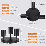 Ketom Rotatable 3 Way Black GU10 Ceiling Spotlight Round Chasis view 3