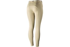HORZE Active Women's Horse Riding Silicone Grip Full Seat Breeches | Midrise Waist with Front Pocket