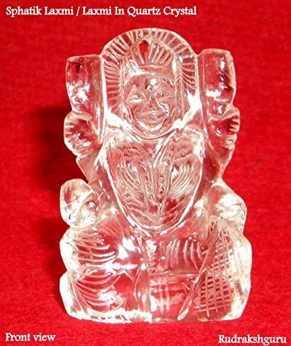 Spahtik Laxmi / Mahalaxmi In Pure Quartz Crystal - Lab Certified