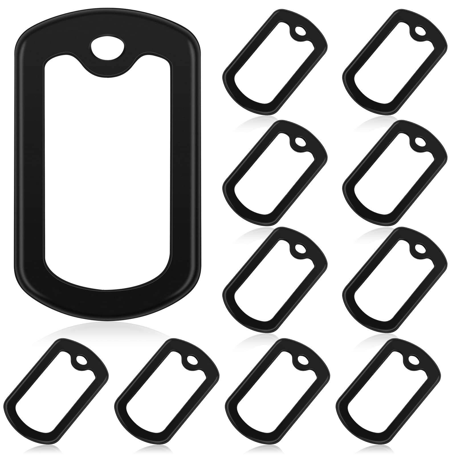 Photo 1 of 10 Pack Dog Tag Silicone Silencer Black Military Dog Silencers for Authentic Military Id Tags Rubbers to Reduce Noise, 52 x 31 mm/ 2.04 x 1.22 Inches