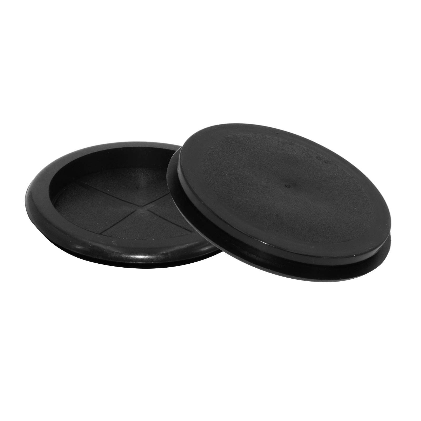 Flyshop Black 45mm 1-3/4" Rubber Grommet, 38mm 1-1/2" ID, Hole Grommets Synthetic Rubber Plug Wire Protection Firewall Hole Plug, Round, One-Sided, 4-Pack