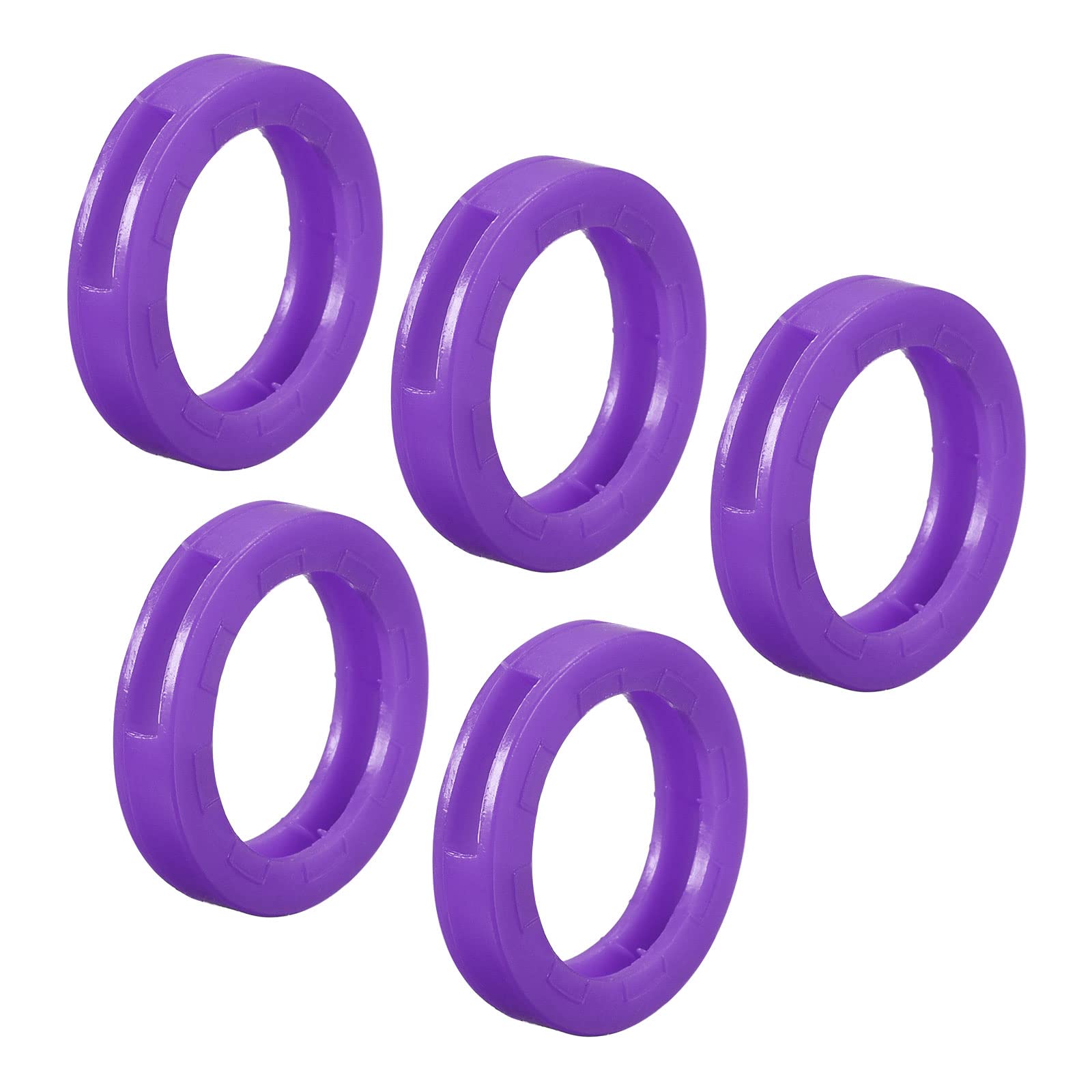 PATIKIL Key Cap Cover Rings, 20Pcs 24mm Keys Identifier Coding Tags Silicone Sleeve for Office House Apartment Purple