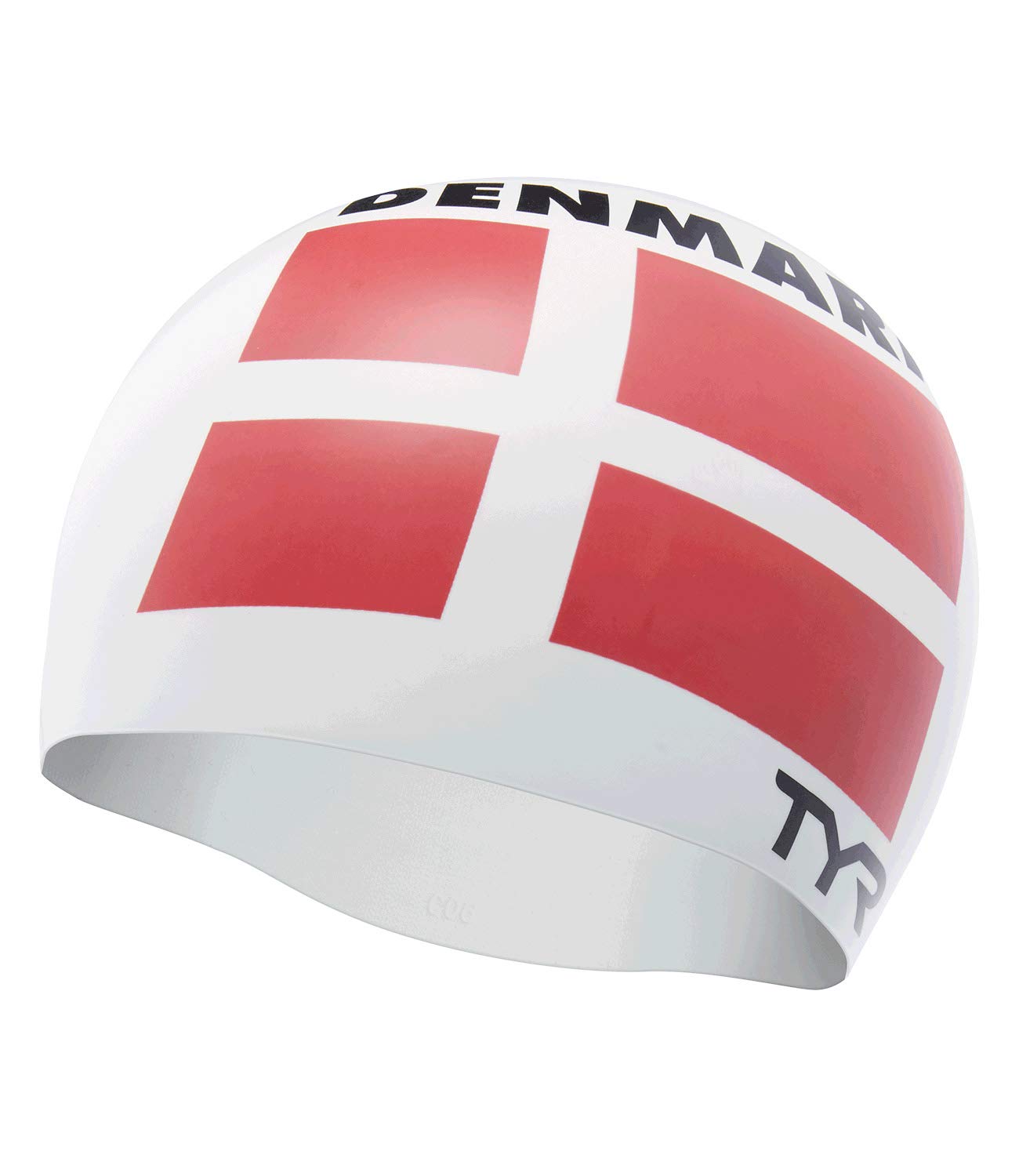 TYR Unisex's Denmark Silicone Adult Fit Swim Cap, White