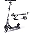 Aero Big Wheels Kick Scooter for Kids Ages 8-12, Teens and Adults. Commuter Adult Scooters with Hand Brake, Rubber mat, Shock