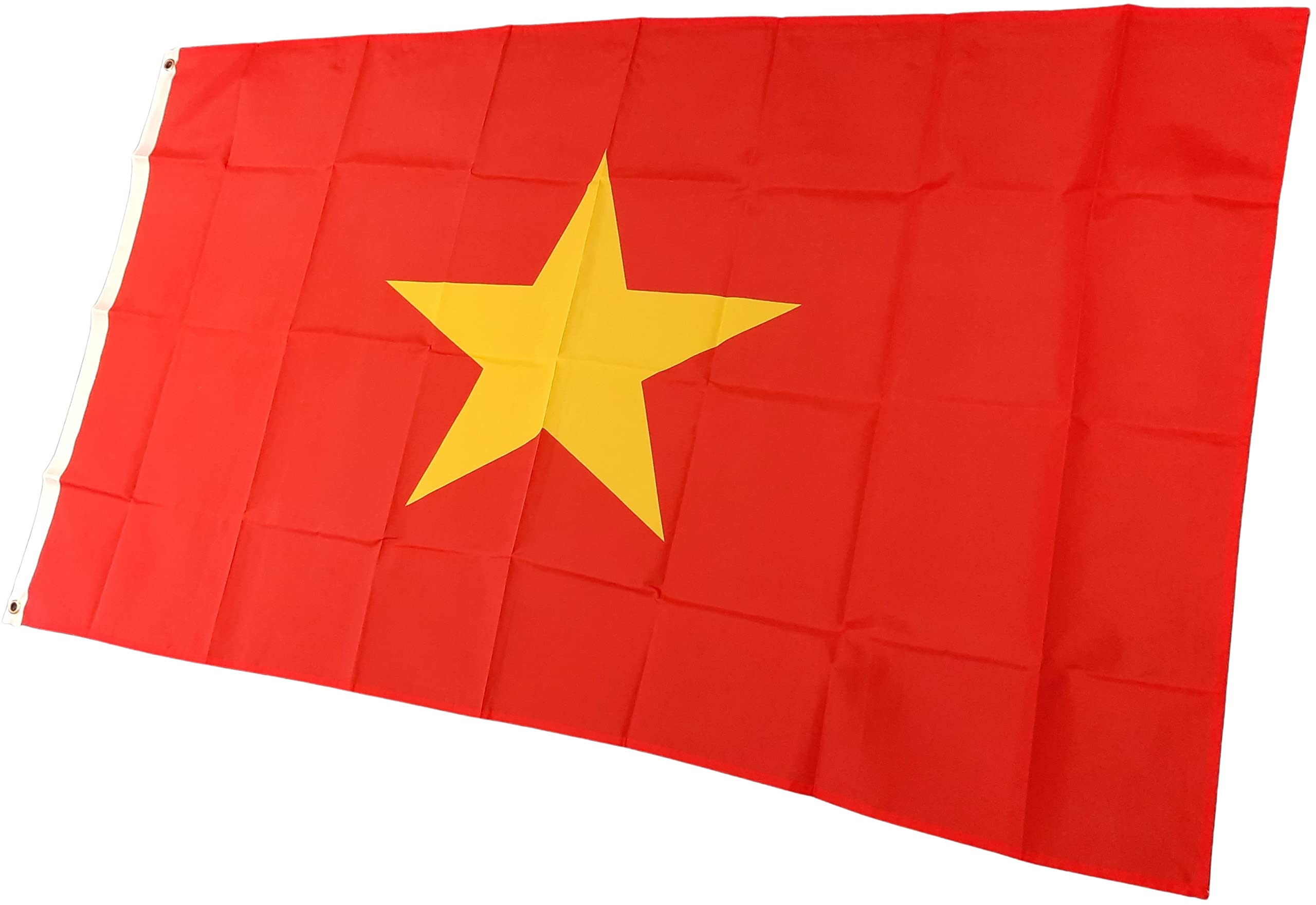 NWFlags Vietnam Flag 5ft x 3ft 75d Premium Polyester Suitable For Flagpoles | Strong Polyester 5x3 foot material Vietnamese flag with Eyelets