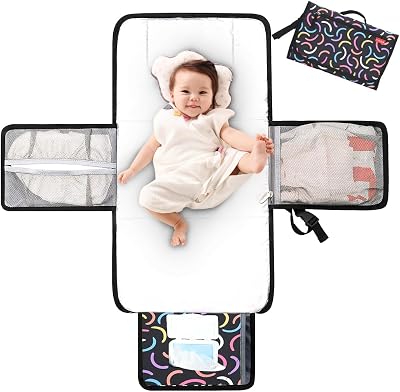 Lekebaby Portable Nappy Changing Mat with Wipe-Pocket Bar Color
