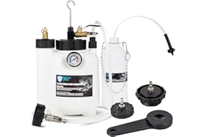 SMOTIVEPRO 3L Pneumatic Pressure Vacuum Brake Bleeder Kit, One Man Professional Brake Bleeder Kit with 1L Catch Bottle & 3 Adapters for Most Brake Mast Cylinder Reservoirs