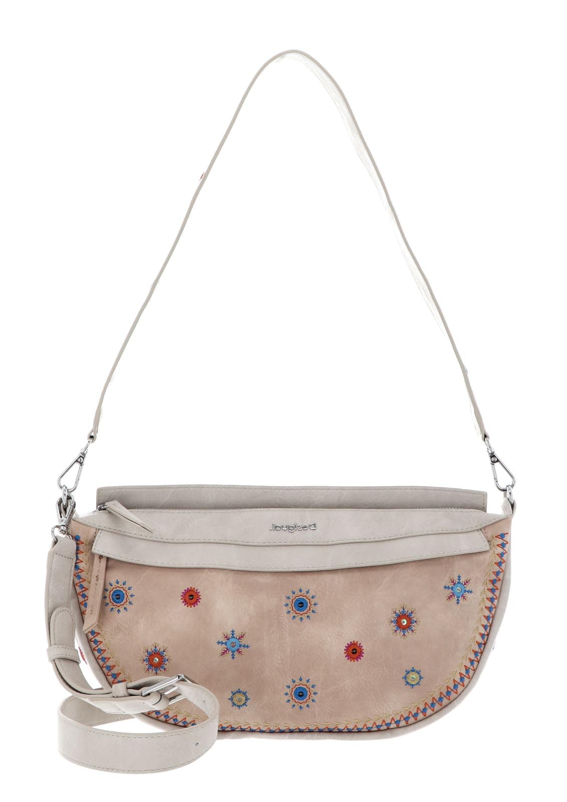 Desigual handbag cross body bag Bols Cristal Moon Luisiana Shoulder Bag Beige Roto