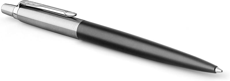 Parker Jotter Ballpoint Pen Bond Street Black Chrome Trim Medium Blue Ink Gift