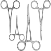 SURGICAL ONLINE Durable 4-Piece Straight Hemostat Set - High Quality Stainless Steel, Autoclavable, Precision Tips, Serrated Jaws, Three Locking Positions (3.5&rdquo;, 5&rdquo;, 6.25&rdquo;, 8")