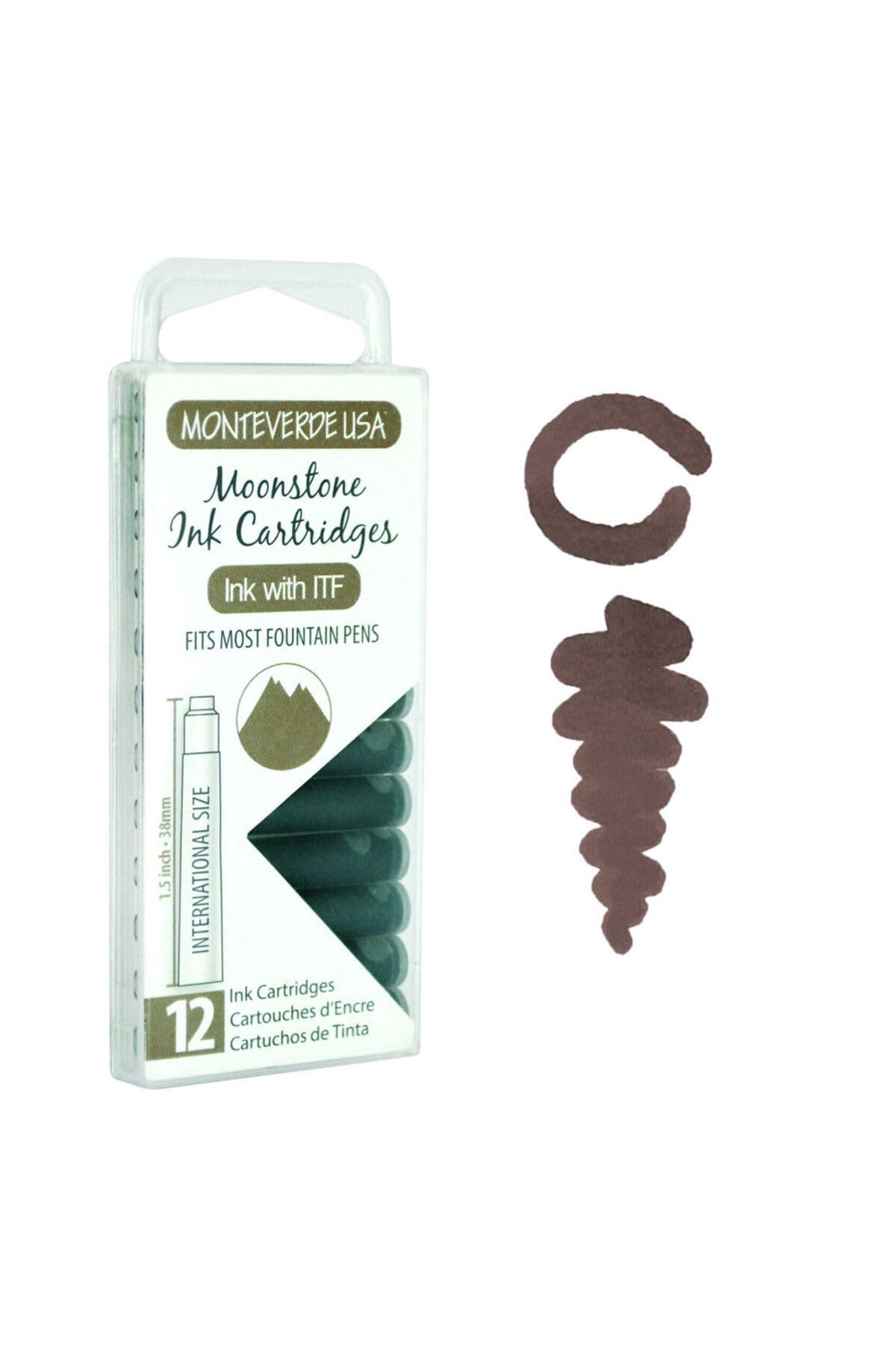 Monteverde G305MS 12 Standard Ink Cartridges - Moonstone