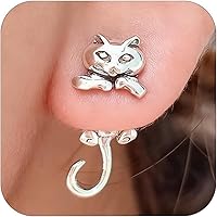 Cute Cat Earrings for Women Whimsical Jewelry Funny Animal Earrings Trendy Daily Everyday Fashion Unique Gifts for Women Weir