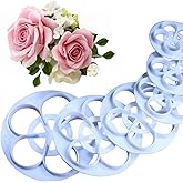 KALAIEN Rose Flower Cutters Set Gumpaste Flowers Modelling Tools for Cake Decorating Cookie Mold Sugarcraft Plunger Cutter Mold Set of 6