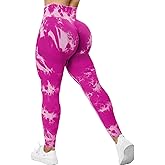 Rugkey Scrunch Butt Lift Leggings for Women Tie Dye High Waist Seamless Workout Yoga Pants Ruched Booty Compression Tights